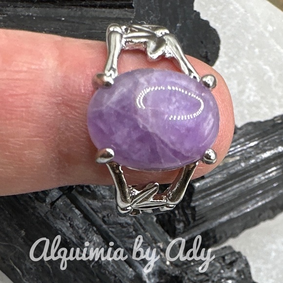 Amethyst Victorian silver statement gem ring - Picture 2 of 6